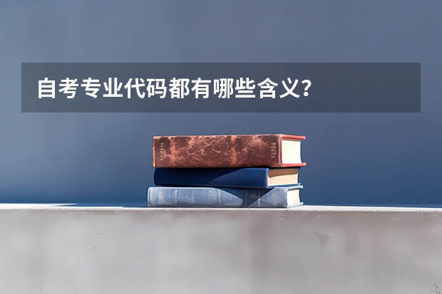 自考专业代码都有哪些含义？