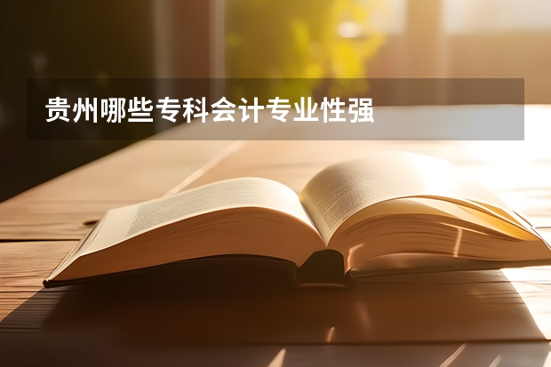 贵州哪些专科会计专业性强