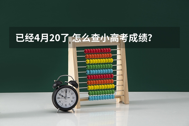 已经4月20了 怎么查小高考成绩？